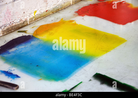 Un atelier avec les enfants de l'école Monotype Banque D'Images