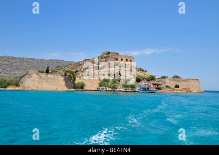 Ancienne léproserie sur l'île de Spinalonga, Kalidon, est de la Crète, Crète, Grèce, Europe Banque D'Images