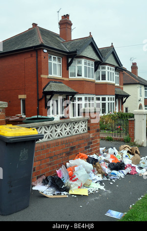 Les ordures s'accumulent dans les rues de Londres en raison de la grève éboueurs, Septembre 2009 Banque D'Images