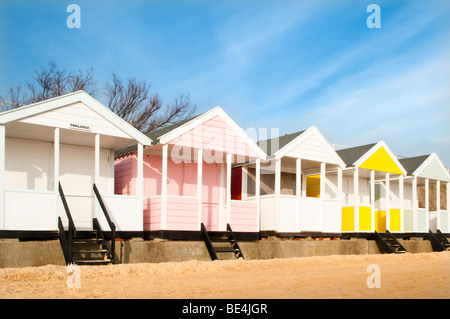 Cabines de plage de Southwold, Suffolk, UK Banque D'Images