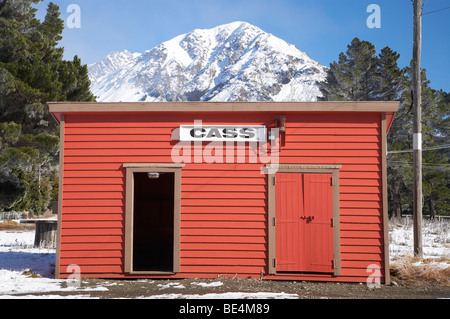 La gare de Cass, Arthur's Pass Road, Mt et la misère, Canterbury, île du Sud, Nouvelle-Zélande Banque D'Images