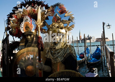 Les participants à la Carnaval de Venise 2009 sur la Piazza San Marco. Banque D'Images