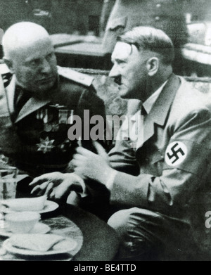 Adolf Hitler et Benito Mussolini, photo historique, 25 septembre 1937 à Munich, Bavière, Allemagne, Europe, Banque D'Images