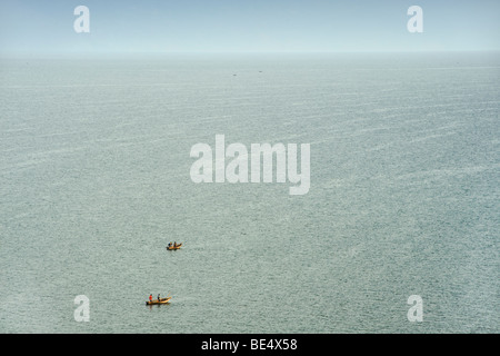 Pêche Les pêcheurs de bateaux dans le lac Albert, dans l'ouest de l'Ouganda. Banque D'Images