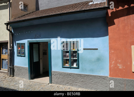 Maison de Franz Kafka, Golden Lane, Prague, République Tchèque, Europe Banque D'Images