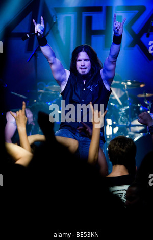 Dan Nelson, chanteur et leader du groupe de metal américain aimerait vivre à l'Anthrax Schueuer, Lucerne, Suisse Banque D'Images