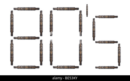 Piscine studio shot of '80 s' lettres faites de bandes audio. Banque D'Images