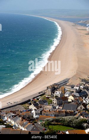 Plage de Chesil ou une banque de Chesil Beach barrière bardeaux partie de côte jurassique Dorset UK Banque D'Images