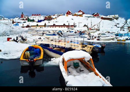 Port de Sisimiut, Groenland Banque D'Images