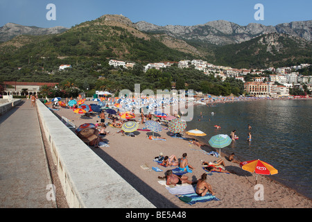 Plage de Sveti Stefan, Monténégro Banque D'Images