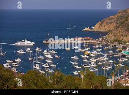 AVALON, CA, USA - port et la ville d'Avalon, l'île de Santa Catalina Banque D'Images