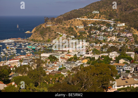 AVALON, CA, USA - port et la ville d'Avalon, l'île de Santa Catalina Banque D'Images