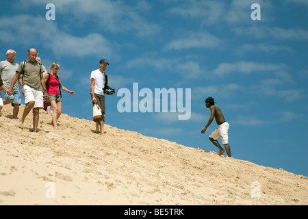 Les gens sur la Dune du Pilat, Aquitaine France Banque D'Images