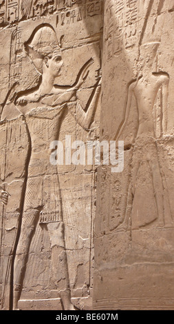 Les dessins muraux de mur, au secours du temple de Louxor, Egypte, Afrique du Sud Banque D'Images