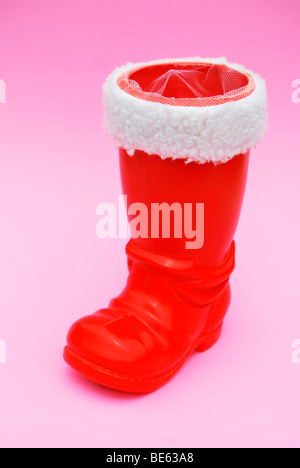 Rouge Santa Claus boot Banque D'Images