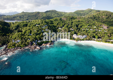 Le Banyan Tree Hotel sur la plage Anse Intendance, l'île de Mahé, Seychelles, océan Indien, Afrique Banque D'Images