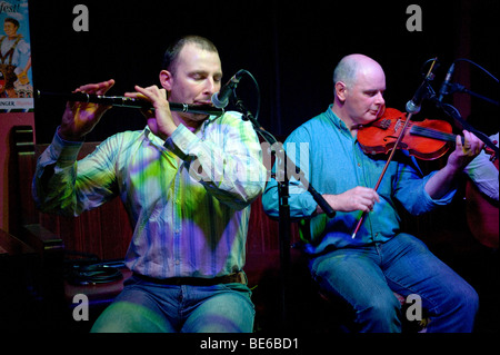 La musique traditionnelle irlandaise, la Pub John Hewitt, Belfast Banque D'Images