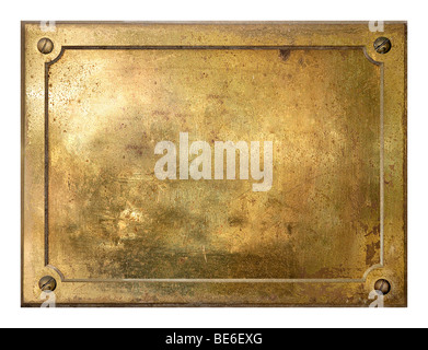 Arrière-plan de la plaque métallique en laiton Banque D'Images