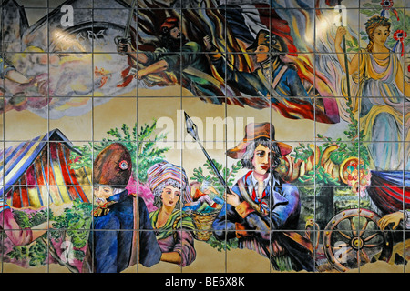 Murale, métro Bastille, Paris, France, Europe Banque D'Images