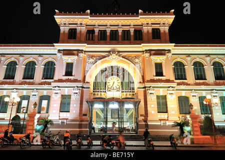 Vue extérieure de la grande poste, Ho Chi Minh Ville, Saigon, Vietnam, Asie du sud-est Banque D'Images