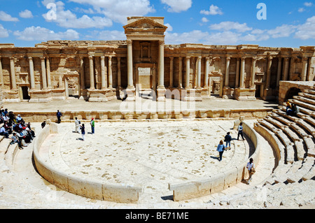 Théâtre dans les ruines de la Palmyre Tadmor, site archéologique, la Syrie, l'Asie Banque D'Images