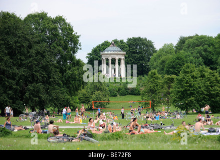 Monopteros dans le Jardin Anglais de Munich, Haute-Bavière, Bavaria, Germany, Europe Banque D'Images