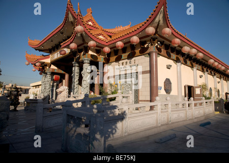 Temple taoïste dans Chinatown Los Angeles dédié à Mazu Déesse de la mer et Saint Patron des marins Banque D'Images