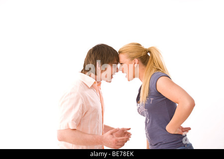 Jeune couple arguing Banque D'Images