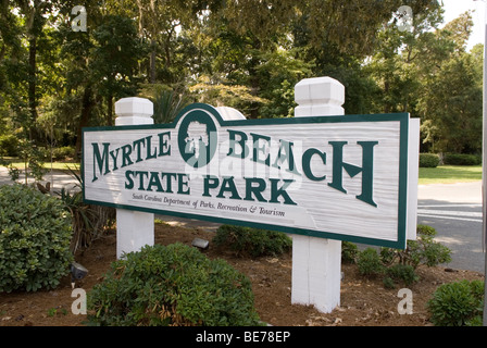 Myrtle Beach State Park Sign SC USA Banque D'Images