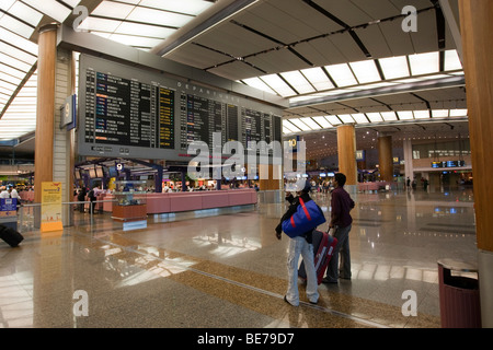 L'Aéroport International de Changi, zone d'enregistrement, de Singapour, en Asie du sud-est Banque D'Images