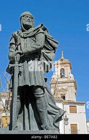 Monument, guerrier, Moros, Cristianos, Maures, chrétiens, Plaza del Arco, carré, Caravaca de la Cruz, ville sacrée, Murcia, Spai Banque D'Images