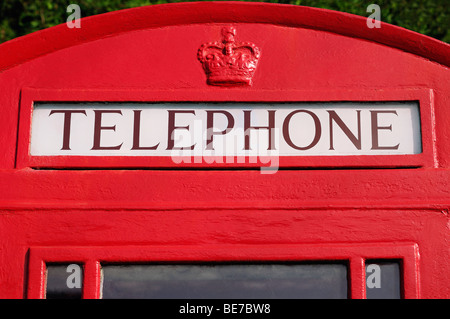 Téléphone rouge fort, Close Up, Royaume-Uni. Banque D'Images