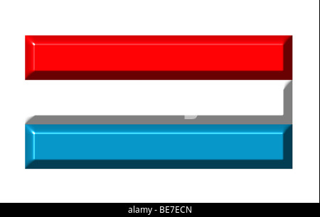 Luxembourg drapeau 3d avec des proportions réalistes Banque D'Images