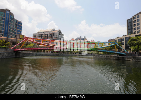 Alkaff Pont sur la rivière Singapour, Singapour Banque D'Images