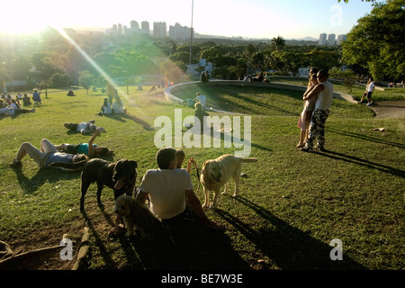 Praca do Por do Sol, Sao Paulo, Brésil Banque D'Images