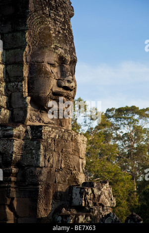 Visages mystérieux dans le temple Bayon, Angkor Wat Banque D'Images