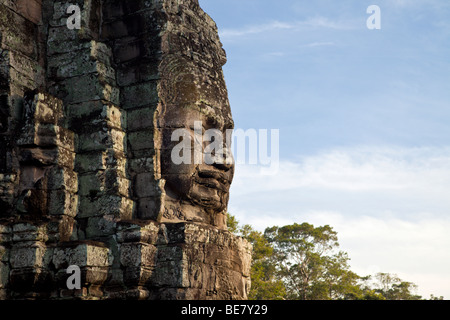 Visages mystérieux dans le temple Bayon, Angkor Wat Banque D'Images