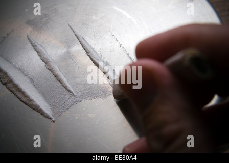 La drogue, une personne qui s'occupe d'une classe de médicaments. Banque D'Images