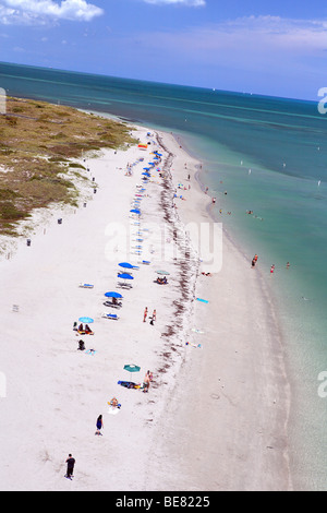 Avis aux personnes à la plage au parc national Bill Baggs, Key Biscayne, Miami, Floride, USA Banque D'Images