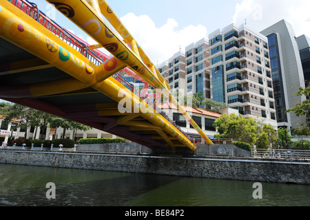 Alkaff Pont sur la rivière Singapour, Singapour Banque D'Images