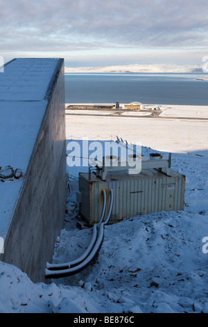 Svalbard Global Seed Vault ou la Doomsday Vault, un référentiel pour les semences dans une montagne au Spitzberg, en Norvège. Banque D'Images