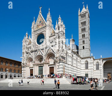 Le duomo et le Campanile, Sienne, Toscane, Italie Banque D'Images