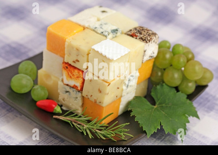 Cubes de fromage Recette disponible Banque D'Images