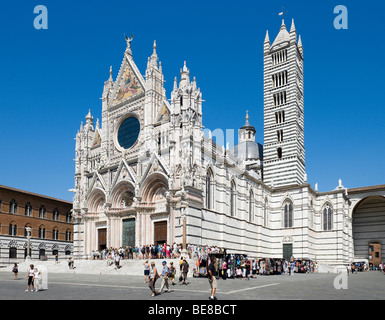 Le duomo et le Campanile, Sienne, Toscane, Italie Banque D'Images