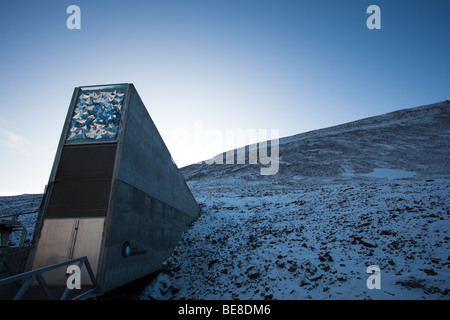 Svalbard Global Seed Vault ou la Doomsday Vault, un référentiel pour les semences dans une montagne au Spitzberg, en Norvège. Banque D'Images