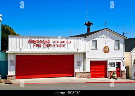 Mendocino historique fire hall en Californie. Banque D'Images