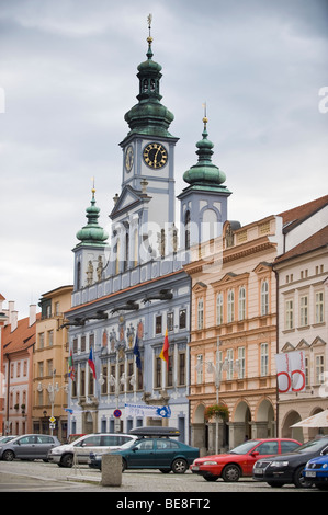 La place Namesti Premysla Otakara II, Ceske Budejovice, Budweis, sud de la Bohême, République tchèque, Europa Banque D'Images