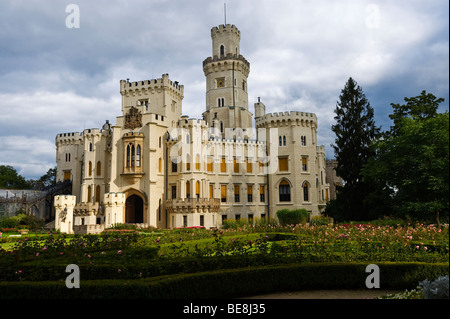 Hrad, château de Hluboka nad Vltavou, en Bohême du Sud, République Tchèque, Europe Banque D'Images