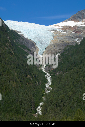 Irene Glacier, près de Finnegan's Point, au nord-ouest du Pacifique, la forêt tropicale côtière de la Piste-chilkoot historique, le col Chilkoot, Alaska, USA Banque D'Images