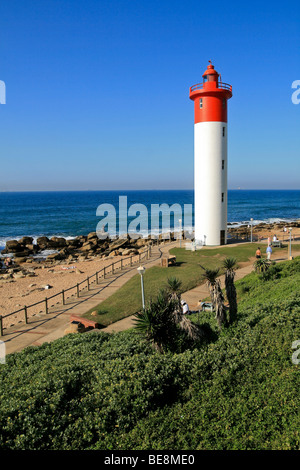 Phare et promenade à Umhlanga Rocks, Durban, Afrique du Sud Banque D'Images